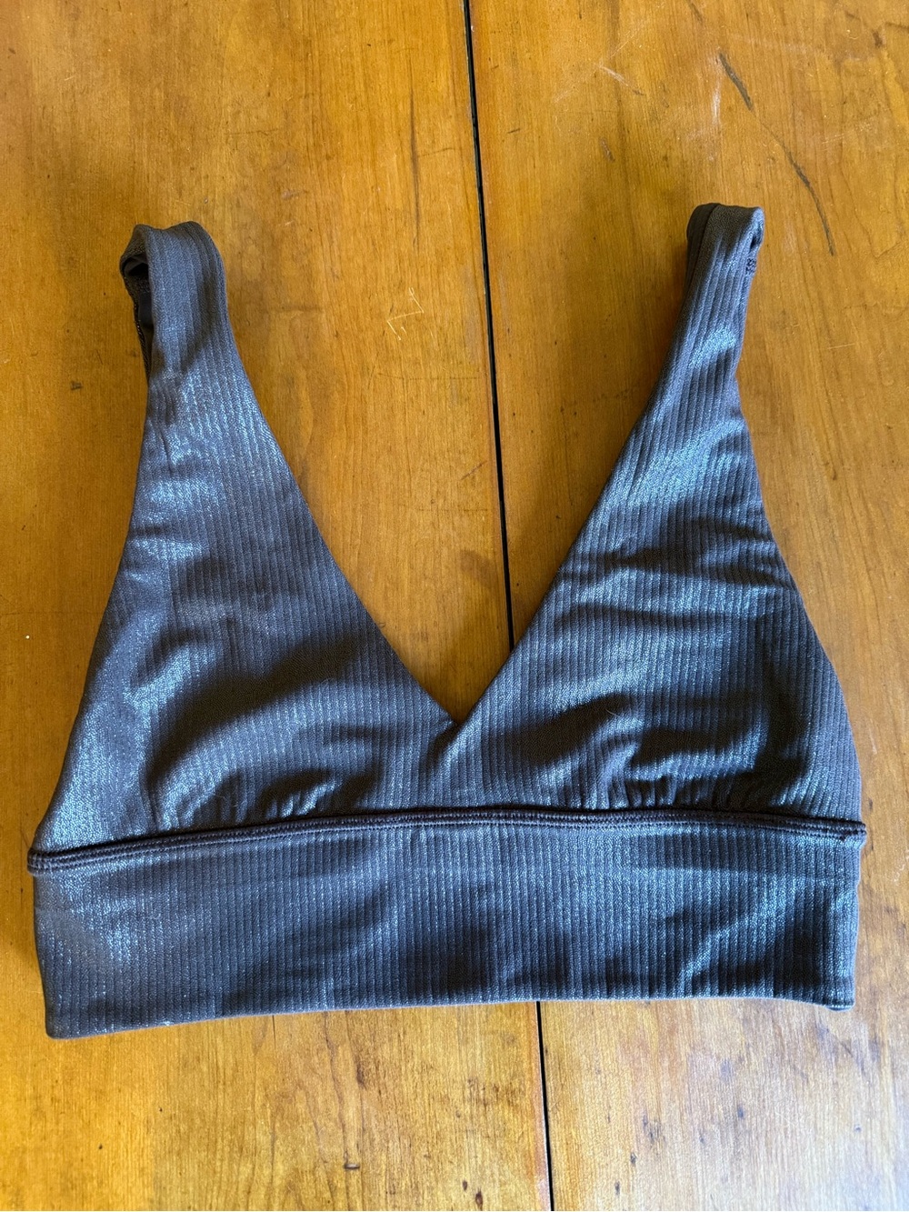 Chocolate Brown Sparkly V-Neck Lululemon Bralette